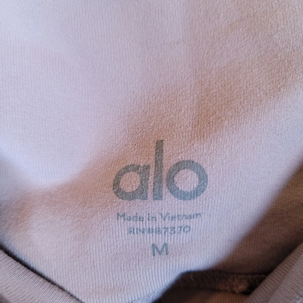 Alo Yoga Women High Waist Moto Mesh Panel Leggings Size Medium Mauve Pink Yoga